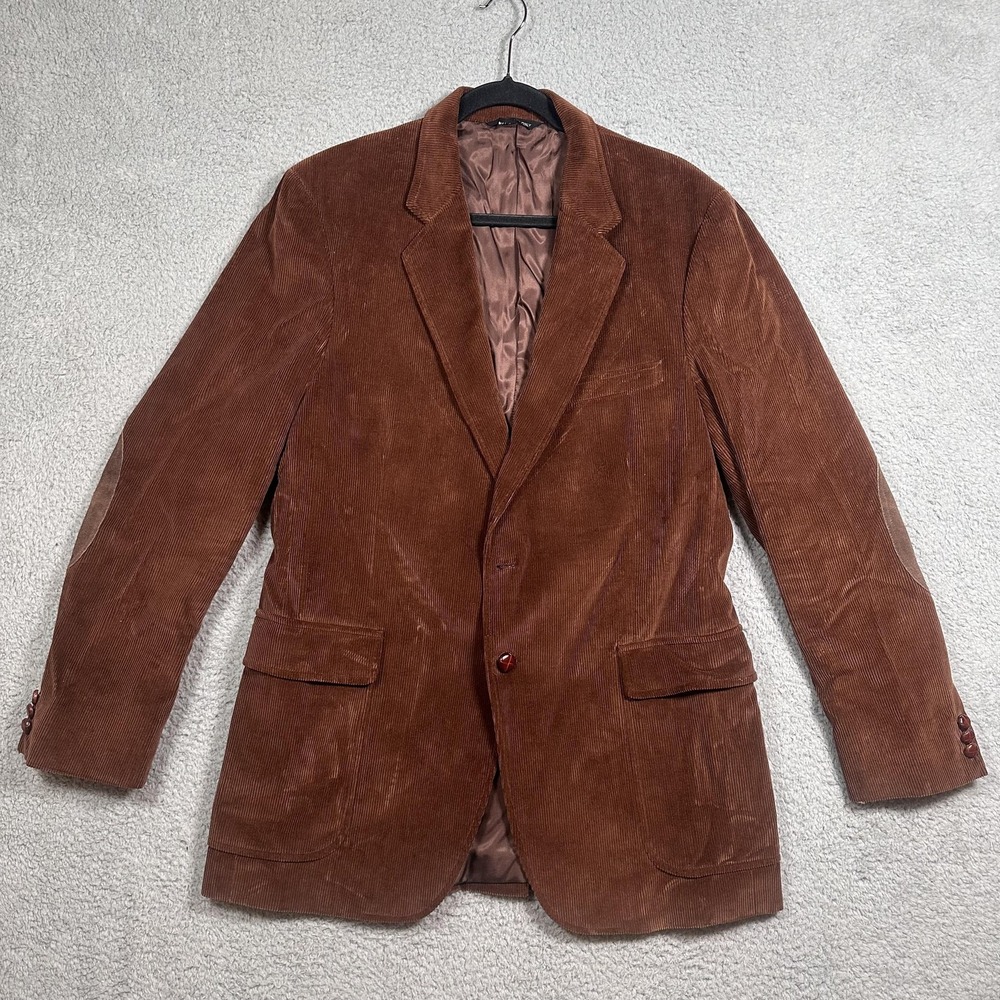 Woodmere Blazer Mens 42L Brown‎ Corduroy Suede Elbow Patches Sport Coat Classic